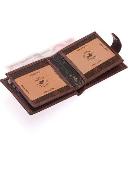 Hakiki Deri Kağıt Para, Bozuk Para ve Bol Kart Bölmeli Patlı Erkek Cüzdanı - Taba fırsatları