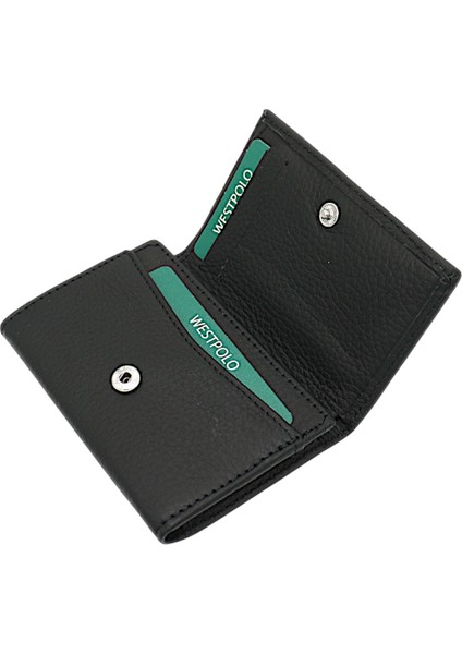 Unisex Hakiki Deri Bozuk Para ve Kağıt Para Bölmeli Cüzdan Kartlık - Siyah modelleri