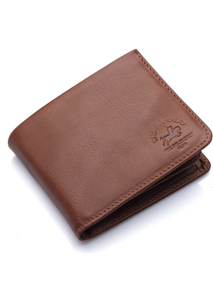 Hakiki Deri Kağıt Para, Bozuk Para ve Bol Kart Bölmeli Erkek Cüzdanı - Taba fiyatları