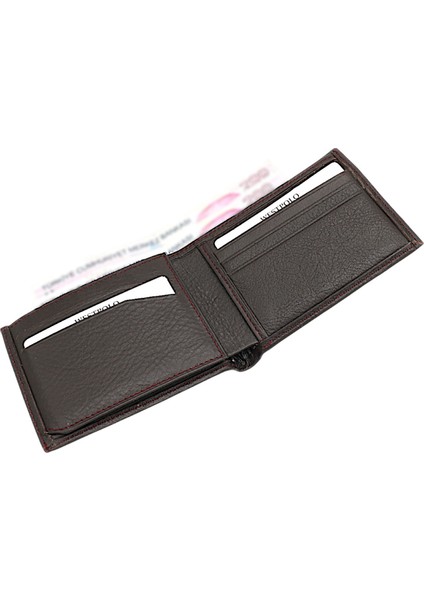 Hakiki Deri Kağıt Para ve Bol Kart Bölmeli Erkek Cüzdanı - Kahverengi modelleri