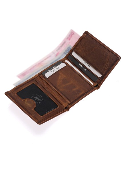 Hakiki Eskitme Deri Kağıt Para ve Kart Bölmeli Unisex Cüzdan - G2 Taba modelleri