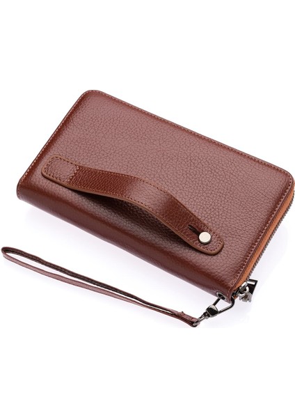 Daisy Unisex Hakiki Deri Kağıt Para ve Telefon Bölmeli Uzun Cüzdan, El Portföyü - Fındık indirimleri