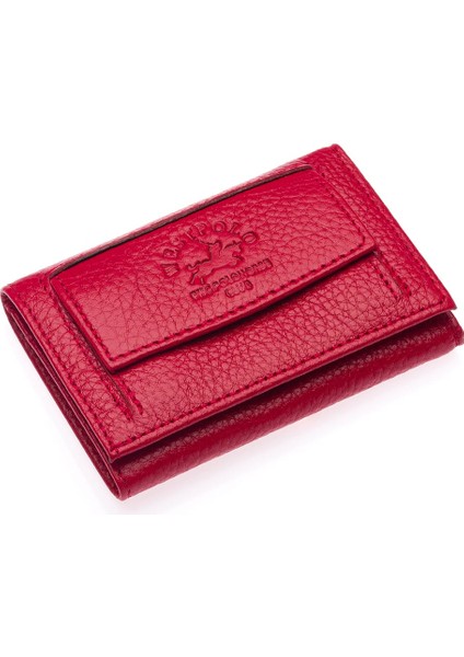 Unisex Hakiki Deri Bozuk Para ve Kağıt Para Bölmeli Cüzdan Kartlık - Kırmızı fiyatları