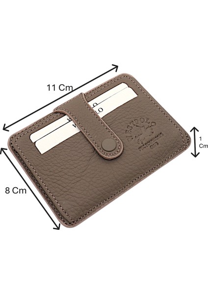 Carpi Kağıt Para Bölmeli Unisex Crazy Eskitme Hakiki Deri Kartlık - Kum