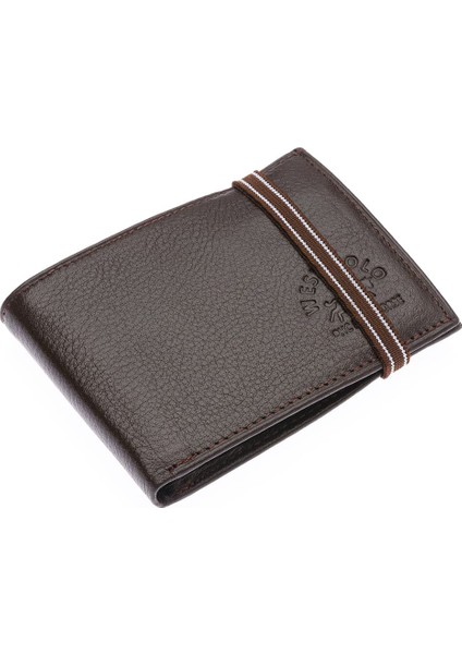 Hakiki Deri Kağıt Para ve Bol Şeffaf Kart Bölmeli Lastikli Unisex Kartlık - Kahverengi fiyatları