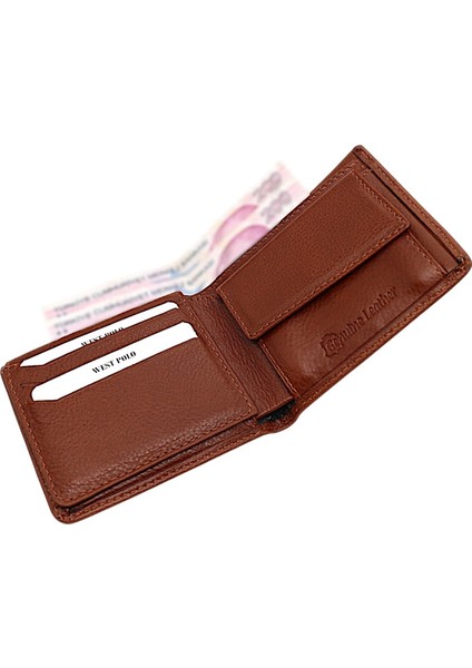 Hakiki Deri Bozuk Para ve Bol Kart Bölmeli Erkek Cüzdanı - Taba modelleri