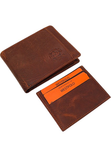 Hakiki Eskitme Deri Kağıt Para Bozuk Para ve Kartlık Bölmeli Erkek Cüzdan - G2 Taba fırsatları