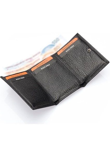 Unisex Hakiki Deri Bozuk Para ve Kağıt Para Bölmeli Cüzdan Kartlık - Siyah modelleri