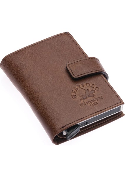 Hakiki Eskitme Deri Mekanizmalı, Kağıt Para Bölmeli ve Patlı Unisex Cüzdan Kartlık-Tg Kahve fiyatları