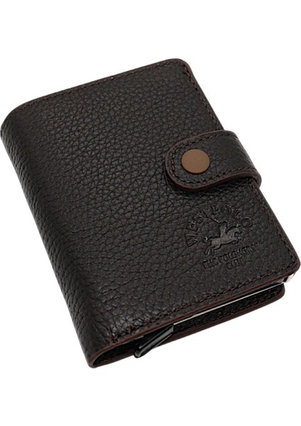 Hakiki Deri Mekanizmalı Bol Kart Bölmeli Patlı Unisex Cüzdan - Kahverengi fiyatları