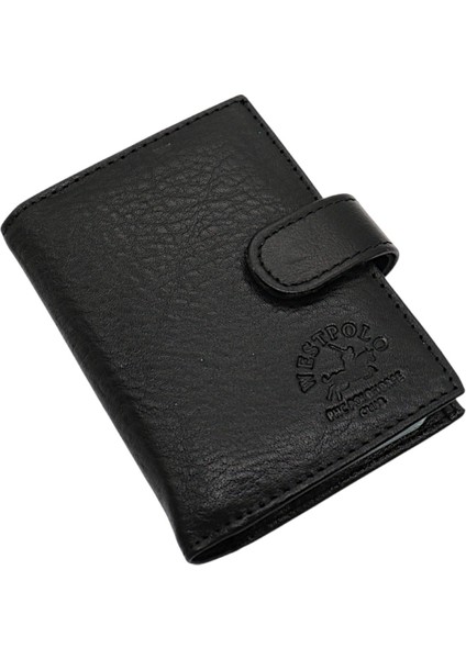 Hakiki Deri Kağıt Para ve Bol Şeffaf Kart Bölmeli Patlı Unisex Kartlık - Siyah fiyatları