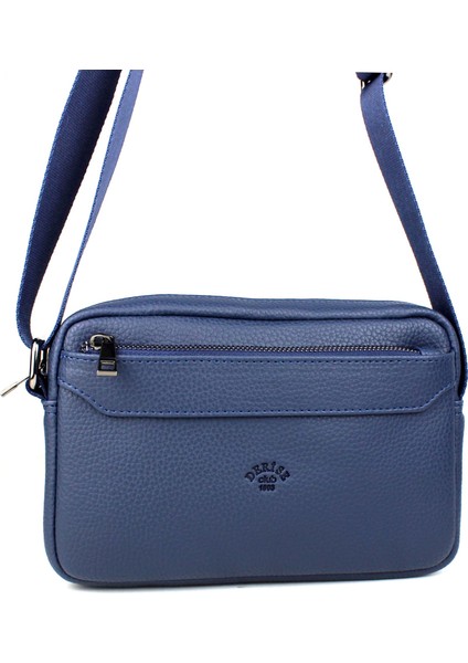 Erkek Lacivert Lüks Orta Boy Askılı Postacı Omuz Çantası
