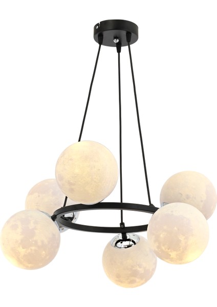 Vega 6’Lı 3D Başlıklı Sarkıt Avize Modern Dekoratif Aydınlatma modelleri