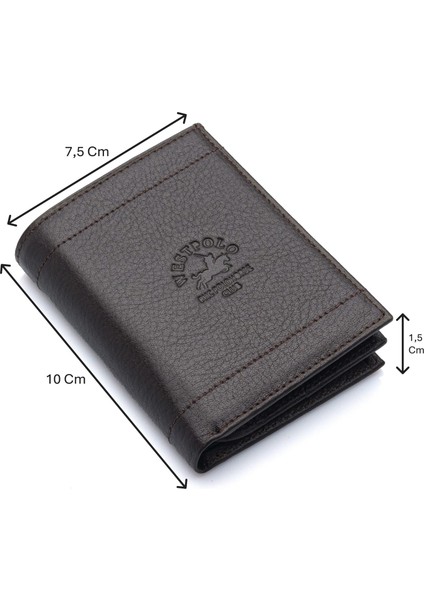 Hakiki Deri Kağıt Para ve Kart Bölmeli Erkek Cüzdanı - Kahverengi