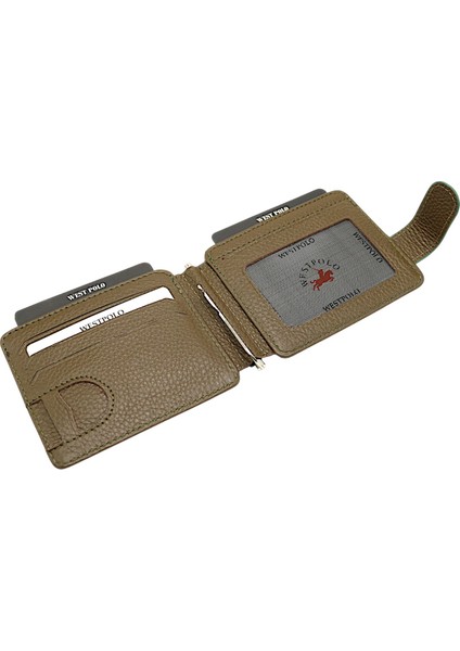 Hakiki Eskitme Deri Kuşaklı Kağıt Para Klipsli Unisex Kartlık - Yeşil-Haki modelleri