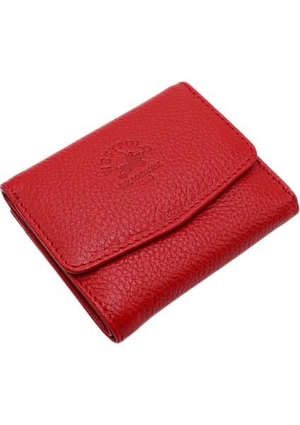 Hakiki Deri Kağıt Para, Bozuk Para ve Bol Kart Bölmeli Kadın Cüzdan - Kırmızı fiyatları