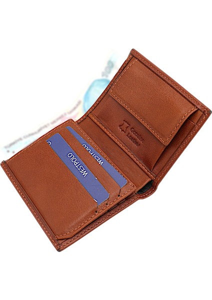 Chace Hakiki Deri Kağıt Para ve Bozuk Para Bölmeli Küçük Erkek Cüzdanı - Taba modelleri