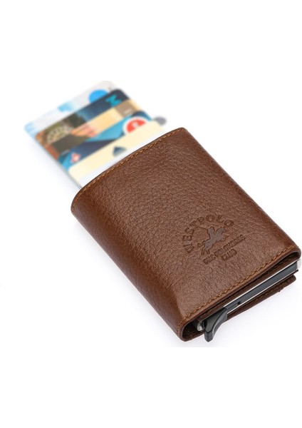 Mories Unisex Hakiki Guti Deri Kağıt Para Bölmeli ve Mekanizmalı Cüzdan Kartlık - Fındık fiyatları