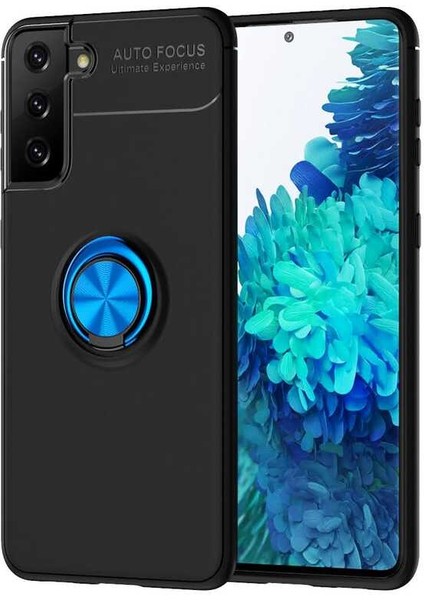 Galaxy S21 Plus Kılıf Senk Ravel Silikon Kapak-Siyah-Mavi