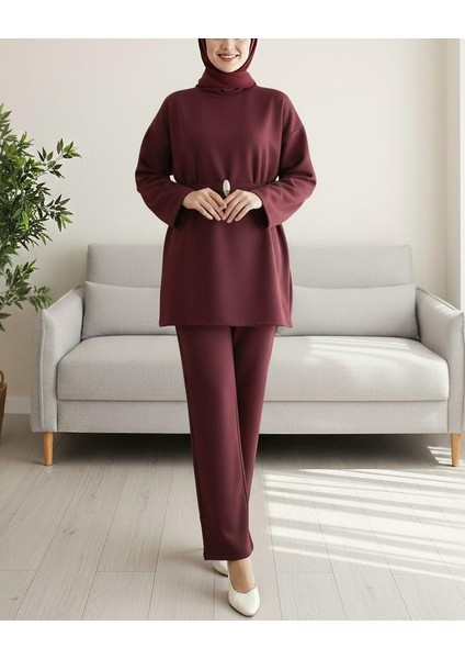 Yuvarlak Yaka Beli Kemerli Scuba Takım modelleri