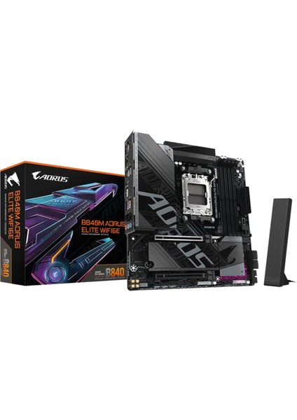 Gıgabyte B840M Aorus Elıte WIFI6E 8200MHZ (Oc) Ddr5 M.2 Am5 Matx Anakart