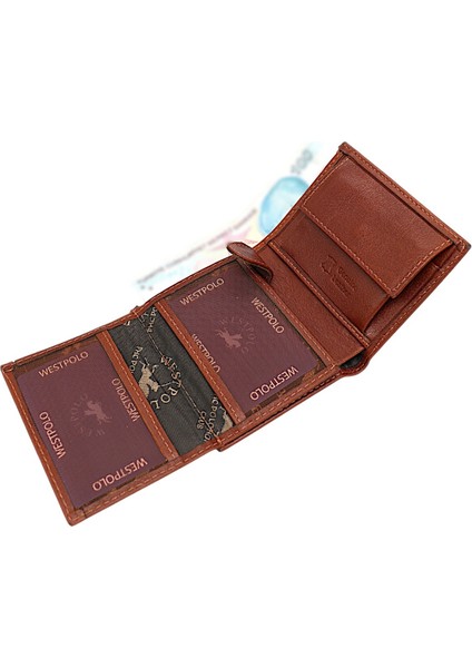 Kağıt Para ve Bozuk Para Bölmeli Hakiki Deri Erkek Cüzdanı - Taba fırsatları