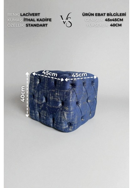 Küp Puf - BEST İthal Kadife Babyface Kumaş Varak Baskı - Modern Ve Şık Oturma Dekoratif Puf&Bench fırsatları