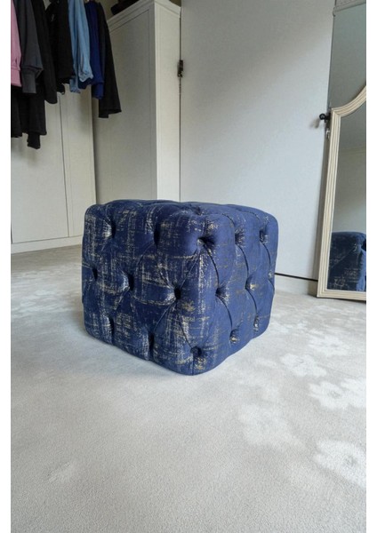 Küp Puf - BEST İthal Kadife Babyface Kumaş Varak Baskı - Modern Ve Şık Oturma Dekoratif Puf&Bench modelleri