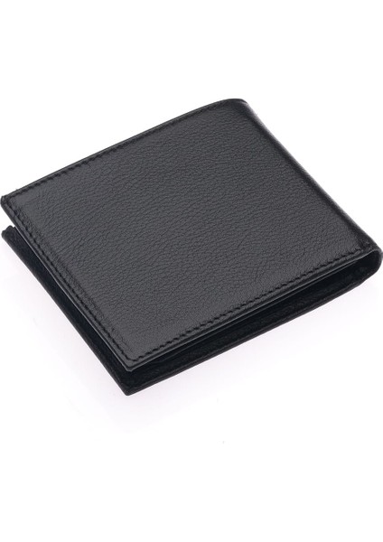 Hakiki Deri Kağıt Para ve Bol Kart Bölmeli Erkek Cüzdanı - Siyah indirimleri