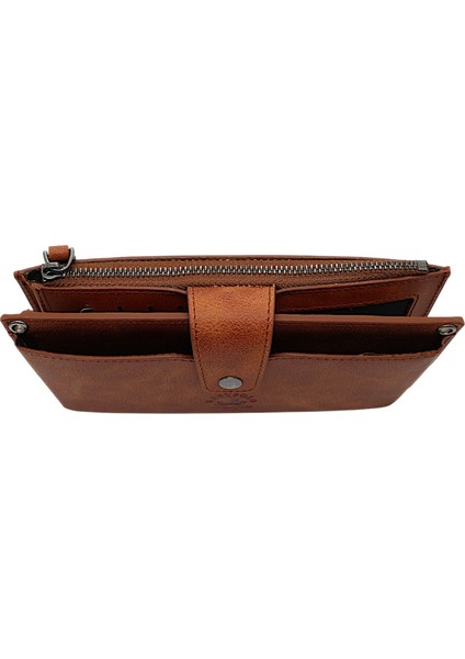 Hakiki Eskitme Deri El ve Omuz Askılı El Bandlı ve Telefon Bölmeli Kadın Cüzdanı - Tg Taba modelleri