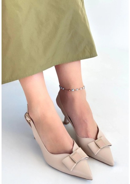 Sean Bej Cilt Topuklu Ayakkabı