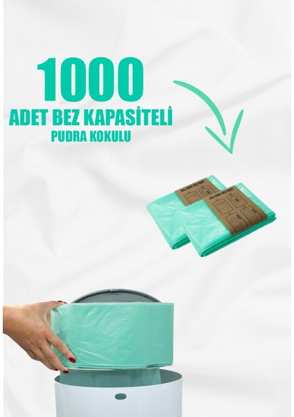 16LT Uyumlu 2 Paket - 1000 Adet Bez Kapasitesi Kokulu Yerli Çöp Poşeti (Umka)