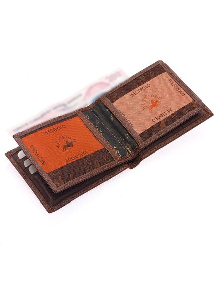 Fermuarlı Kağıt Para ve Bol Kart Bölmeli Hakiki Deri Erkek Cüzdanı - Taba fırsatları
