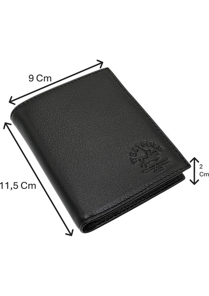 Hakiki Deri Bol Kart Bölmeli Fermuarlı ve Patlı Erkek Cüzdan - Siyah