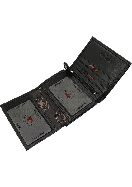 Hakiki Deri Bol Kart Bölmeli Fermuarlı ve Patlı Erkek Cüzdan - Siyah fırsatları