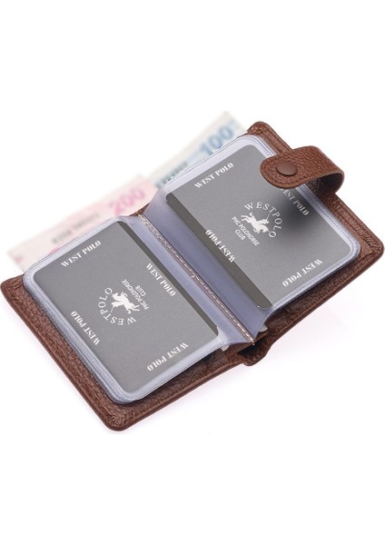 Hakiki Deri Kağıt Para ve Şeffaf Bol Kart Bölmeli Patlı Unisex Kartlık Cüzdan - Fındık fırsatları