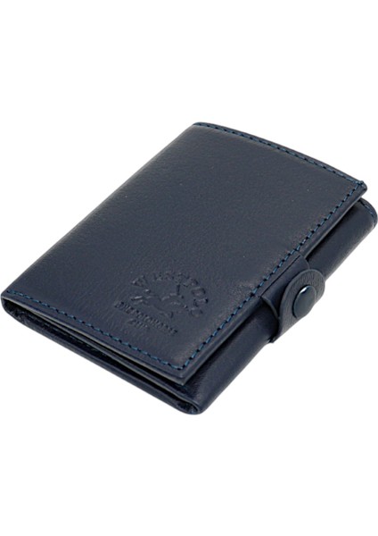 Hakiki Deri Bozuk Para, Kağıt Para ve Kart Bölmeli Patlı Erkek Cüzdan - Lacivert fırsatları