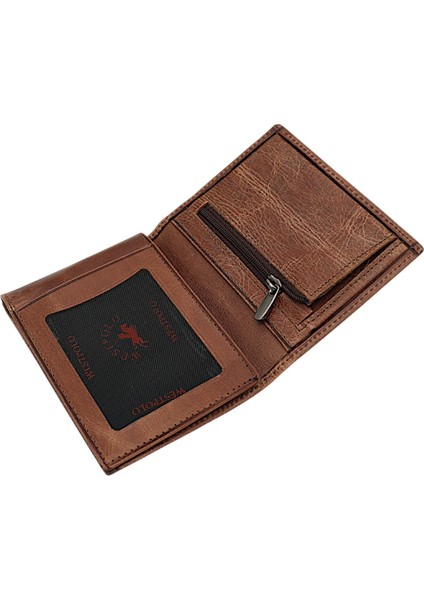Hakiki Eskitme Deri Kağıt Para, Bozuk Para ve Kart Bölmeli Erkek Cüzdanı - Tiguan Kahve modelleri