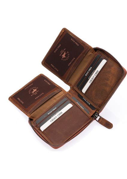 Unisex Kağıt Para ve Bol Kart Bölmeli Hakiki Eskitme Deri Cüzdan Kartlık - G2 Taba fırsatları