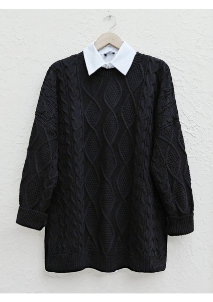 Petek Desen Kışlık Salaş Triko Kazak