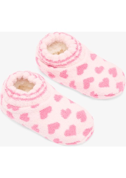 Pembe Kız Çocuk Heart Ayı Desenli Kaymaz Tabanlı Ev Patiği fiyatları
