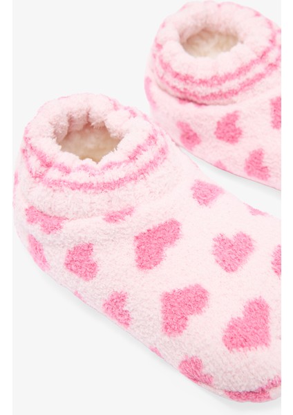 Pembe Kız Çocuk Heart Ayı Desenli Kaymaz Tabanlı Ev Patiği modelleri