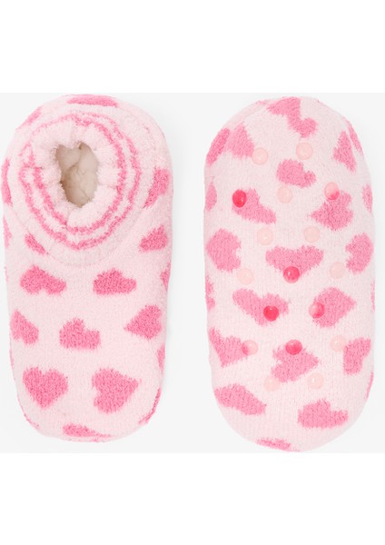 Pembe Kız Çocuk Heart Ayı Desenli Kaymaz Tabanlı Ev Patiği fırsatları