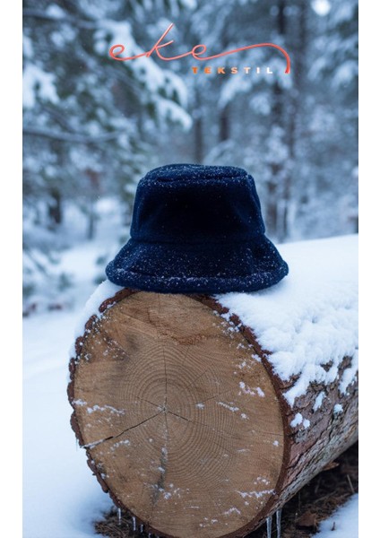 Kadın Peluş Bucket Lacivert Renk Şapka modelleri