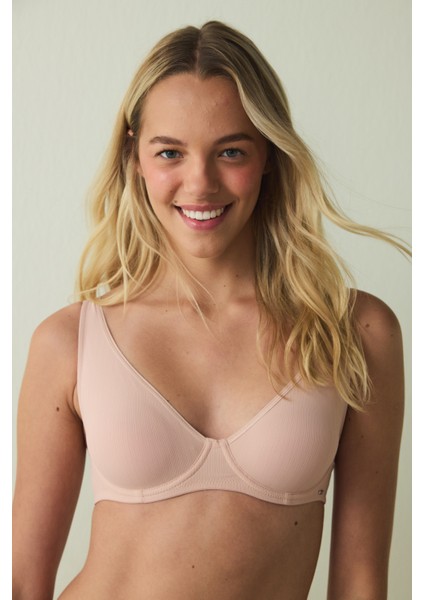 Açık Gül Kurusu Donna Balenli Dolgusuz Sütyen