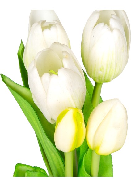 Yapay Lale 3 Çiçek 2 Tomurcuklu Beyaz 33 Cm. fiyatları