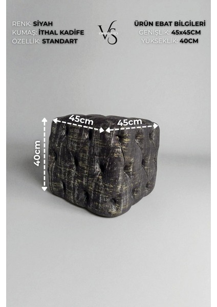 Küp Puf - BEST İthal Kadife Babyface Kumaş Varak Baskı - Modern Ve Şık Oturma Dekoratif Puf&Bench fırsatları