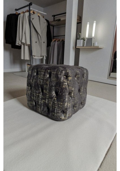 Küp Puf - BEST İthal Kadife Babyface Kumaş Varak Baskı - Modern Ve Şık Oturma Dekoratif Puf&Bench modelleri