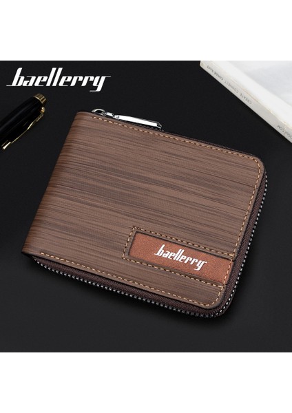 Baellerry Yeni Erkek Kısa Cüzdan Sınır Ötesi Rfıd Fermuarlı Çoklu Kart Bozuk Para Kesesi Yatay Versiyon Öğrenci Kart Çantası (Yurt Dışından) fiyatları