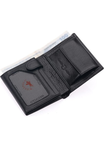 Kağıt Para ve Bozuk Para Bölmeli Hakiki Deri Erkek Cüzdanı - Siyah modelleri